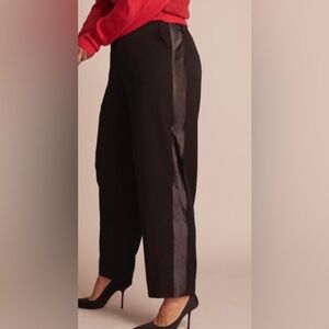 11 Honore Elegant Black Trousers with Satin Detail